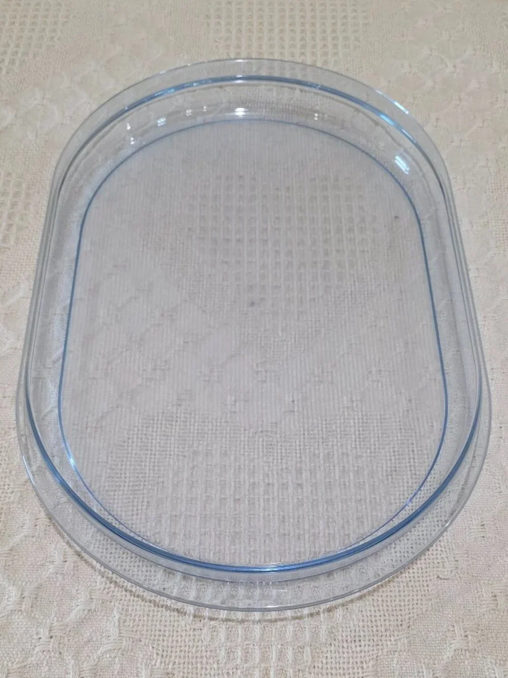Authentic Tupperware Preludio Transparent Blue Acrylic Oval Serving Vanity Tray